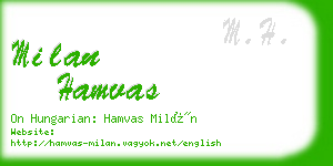 milan hamvas business card